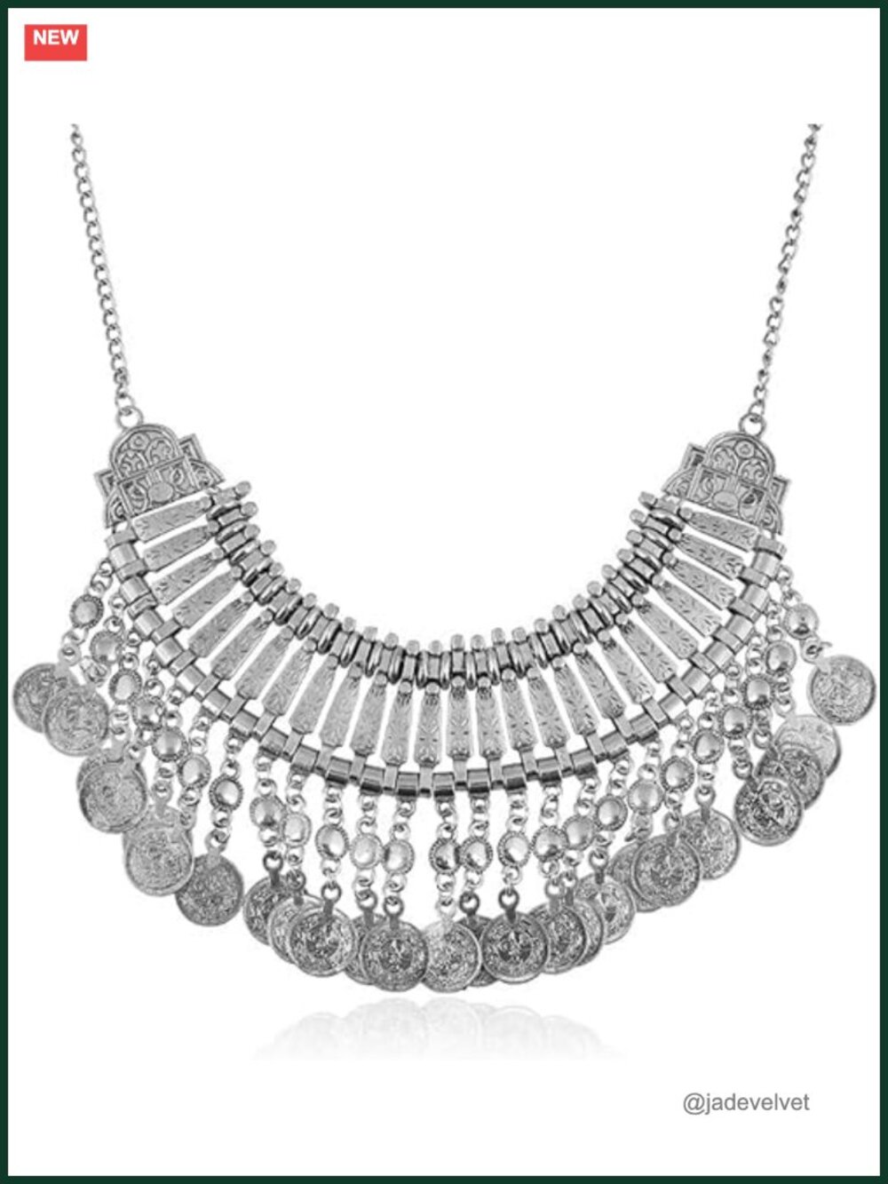Vintage Coin Tassel Collar Statement Necklace Boho Chunky Choker Costume Jewelry